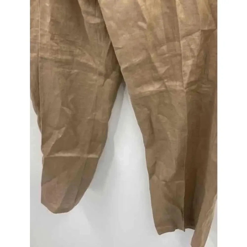 NWT Tasso Elba Island Mens Brown Linen Blend Flat Front Chino Pants 44B 46x30